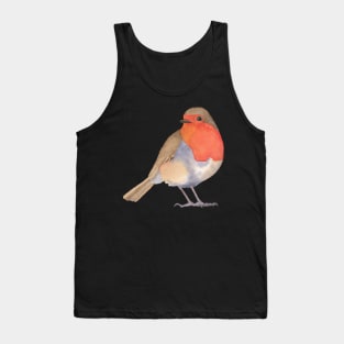 RED BREASTED ROBIN - Gift For Bird Lover - Watercolor Tank Top